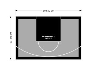43M2/531X804CM SZARO-CZARNE BOISKO DO KOSZYKÓWKI SPEEDSPORT HEXA POWER PRO
