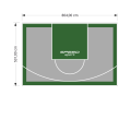43M2/531X804CM SZARO-ZIELONE BOISKO DO KOSZYKÓWKI SPEEDSPORT HEXA POWER PRO