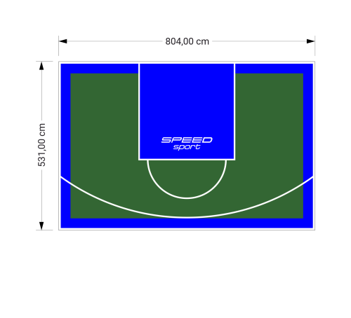 43M2/531X804CM ZIELONO-NIEBIESKIE BOISKO DO KOSZYKÓWKI SPEEDSPORT HEXA POWER PRO