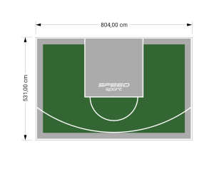 43M2/531X804CM ZIELONO-SZARE BOISKO DO KOSZYKÓWKI SPEEDSPORT HEXA POWER PRO