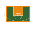 43M2/531X804CM ZIELONO-POMARAŃCZOWE BOISKO DO KOSZYKÓWKI SPEEDSPORT HEXA POWER PRO