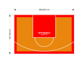 43M2/531X804CM POMARAŃCZOWO-CZERWONE BOISKO DO KOSZYKÓWKI SPEEDSPORT HEXA POWER PRO