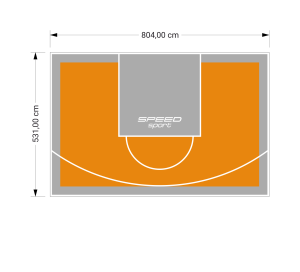 43M2/531X804CM POMARAŃCZOWO-SZARE BOISKO DO KOSZYKÓWKI SPEEDSPORT HEXA POWER PRO