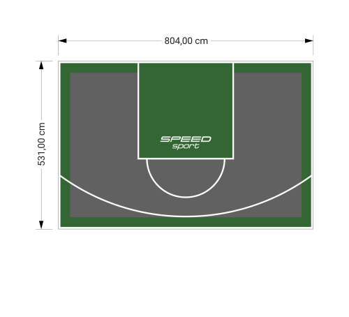 43M2/531X804CM GRAFITOWO-ZIELONE BOISKO DO KOSZYKÓWKI SPEEDSPORT HEXA POWER PRO