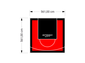 32M2/561X561CM CZERWONO-CZARNE BOISKO DO KOSZYKÓWKI SPEEDSPORT HEXA POWER PRO