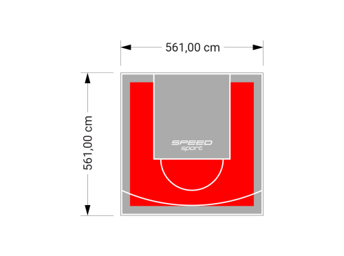 32M2/561X561CM CZERWONO-SZARE BOISKO DO KOSZYKÓWKI SPEEDSPORT HEXA POWER PRO