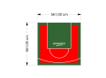 32M2/561X561CM CZERWONO-ZIELONE BOISKO DO KOSZYKÓWKI SPEEDSPORT HEXA POWER PRO