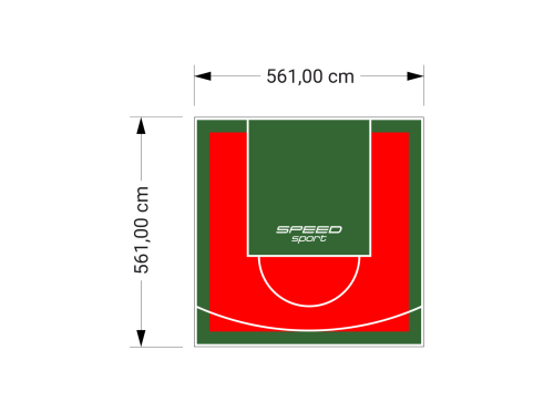 32M2/561X561CM CZERWONO-ZIELONE BOISKO DO KOSZYKÓWKI SPEEDSPORT HEXA POWER PRO