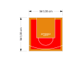 32M2/561X561CM CZERWONO-POMARAŃCZOWE BOISKO DO KOSZYKÓWKI SPEEDSPORT HEXA POWER PRO