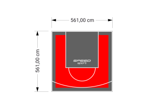 32M2/561X561CM CZERWONO-GRAFITOWE BOISKO DO KOSZYKÓWKI SPEEDSPORT HEXA POWER PRO