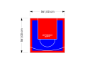 32M2/561X561CM NIEBIESKO-CZERWONE BOISKO DO KOSZYKÓWKI SPEEDSPORT HEXA POWER PRO
