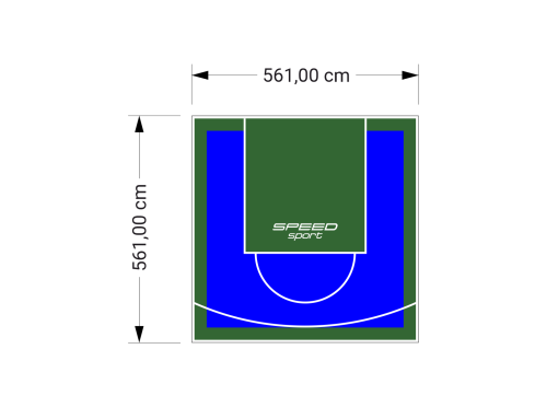 32M2/561X561CM NIEBIESKO-ZIELONE BOISKO DO KOSZYKÓWKI SPEEDSPORT HEXA POWER PRO