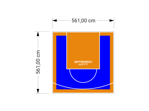 32M2/561X561CM NIEBIESKO-POMARAŃCZOWE BOISKO DO KOSZYKÓWKI SPEEDSPORT HEXA POWER PRO