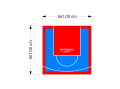 32M2/561X561CM BŁĘKITNO-CZERWONE BOISKO DO KOSZYKÓWKI SPEEDSPORT HEXA POWER PRO