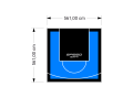 32M2/561X561CM BŁĘKITNO-CZARNE BOISKO DO KOSZYKÓWKI SPEEDSPORT HEXA POWER PRO