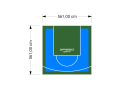 32M2/561X561CM BŁĘKITNO-ZIELONE BOISKO DO KOSZYKÓWKI SPEEDSPORT HEXA POWER PRO