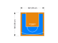 32M2/561X561CM BŁĘKITNO-POMARAŃCZOWE BOISKO DO KOSZYKÓWKI SPEEDSPORT HEXA POWER PRO