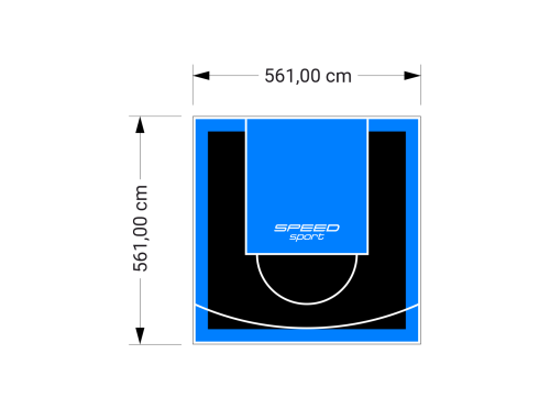 32M2/561X561CM CZARNO-BŁĘKITNE BOISKO DO KOSZYKÓWKI SPEEDSPORT HEXA POWER PRO