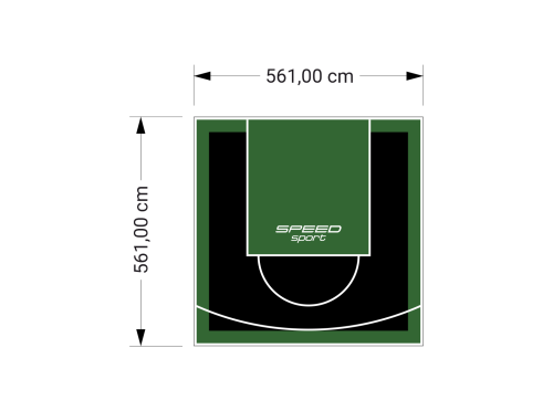 32M2/561X561CM CZARNO-ZIELONE BOISKO DO KOSZYKÓWKI SPEEDSPORT HEXA POWER PRO