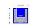 32M2/561X561CM SZARO-NIEBIESKIE BOISKO DO KOSZYKÓWKI SPEEDSPORT HEXA POWER PRO