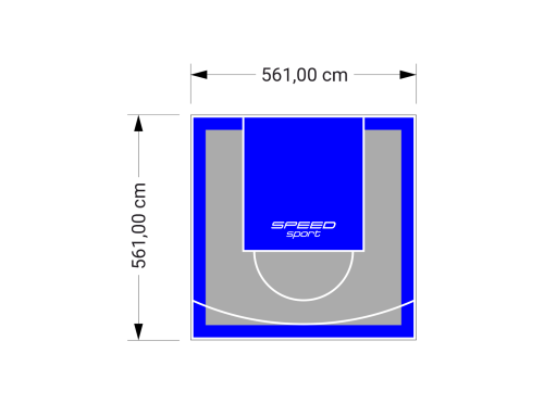 32M2/561X561CM SZARO-NIEBIESKIE BOISKO DO KOSZYKÓWKI SPEEDSPORT HEXA POWER PRO