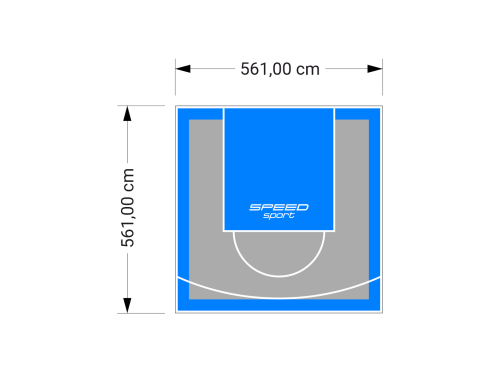 32M2/561X561CM SZARO-BŁĘKITNE BOISKO DO KOSZYKÓWKI SPEEDSPORT HEXA POWER PRO