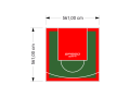 32M2/561X561CM ZIELONO-CZERWONE BOISKO DO KOSZYKÓWKI SPEEDSPORT HEXA POWER PRO