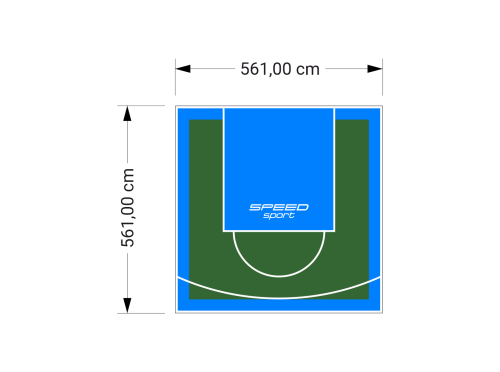 32M2/561X561CM ZIELONO-BŁĘKITNE BOISKO DO KOSZYKÓWKI SPEEDSPORT HEXA POWER PRO