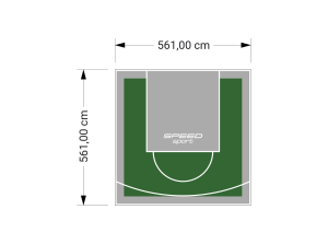 32M2/561X561CM ZIELONO-SZARE BOISKO DO KOSZYKÓWKI SPEEDSPORT HEXA POWER PRO