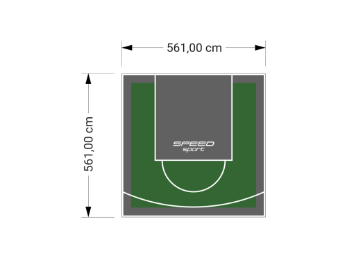 32M2/561X561CM ZIELONO-GRAFITOWE BOISKO DO KOSZYKÓWKI SPEEDSPORT HEXA POWER PRO
