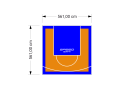 32M2/561X561CM POMARAŃCZOWO-NIEBIESKIE BOISKO DO KOSZYKÓWKI SPEEDSPORT HEXA POWER PRO