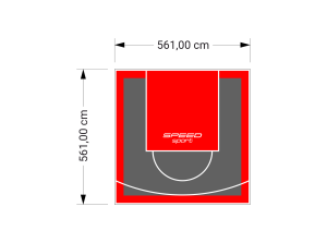 32M2/561X561CM GRAFITOWO-CZERWONE BOISKO DO KOSZYKÓWKI SPEEDSPORT HEXA POWER PRO