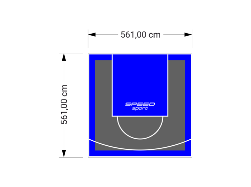 32M2/561X561CM GRAFITOWO-NIEBIESKIE BOISKO DO KOSZYKÓWKI SPEEDSPORT HEXA POWER PRO