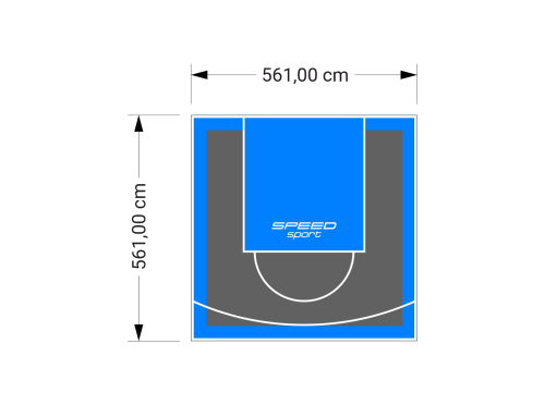 32M2/561X561CM GRAFITOWO-BŁĘKITNE BOISKO DO KOSZYKÓWKI SPEEDSPORT HEXA POWER PRO