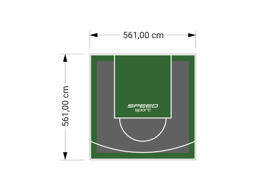 32M2/561X561CM GRAFITOWO-ZIELONE BOISKO DO KOSZYKÓWKI SPEEDSPORT HEXA POWER PRO