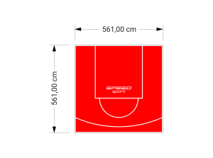 32M2/561X561CM CZERWONE BOISKO DO KOSZYKÓWKI SPEEDSPORT HEXA POWER PRO