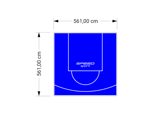 32M2/561X561CM NIEBIESKIE BOISKO DO KOSZYKÓWKI SPEEDSPORT HEXA POWER PRO