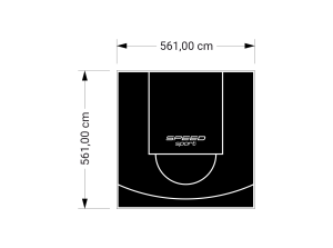 32M2/561X561CM CZARNE BOISKO DO KOSZYKÓWKI SPEEDSPORT HEXA POWER PRO