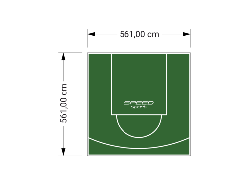 32M2/561X561CM ZIELONE BOISKO DO KOSZYKÓWKI SPEEDSPORT HEXA POWER PRO