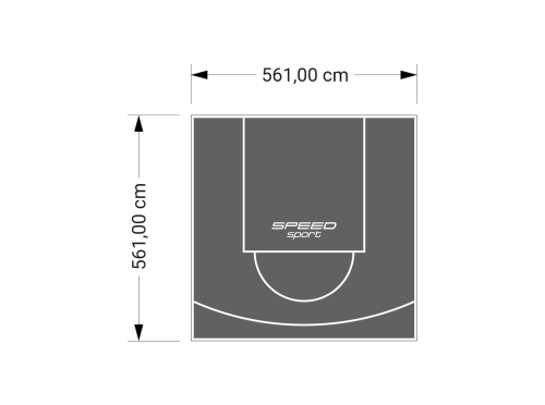 32M2/561X561CM GRAFITOWE BOISKO DO KOSZYKÓWKI SPEEDSPORT HEXA POWER PRO