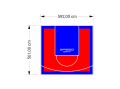 33M2/561X592CM CZERWONO-NIEBIESKIE BOISKO DO KOSZYKÓWKI SPEEDSPORT HEXA POWER PRO