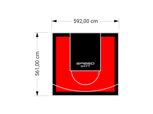 33M2/561X592CM CZERWONO-CZARNE BOISKO DO KOSZYKÓWKI SPEEDSPORT HEXA POWER PRO
