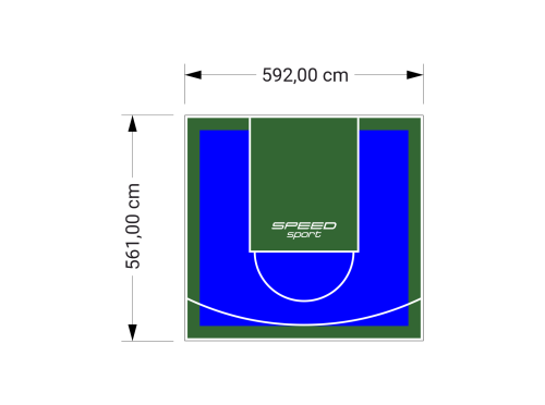 33M2/561X592CM NIEBIESKO-ZIELONE BOISKO DO KOSZYKÓWKI SPEEDSPORT HEXA POWER PRO