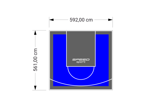 33M2/561X592CM NIEBIESKO-GRAFITOWE BOISKO DO KOSZYKÓWKI SPEEDSPORT HEXA POWER PRO