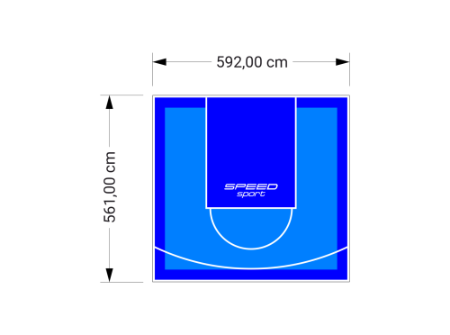 33M2/561X592CM BŁĘKITNO-NIEBIESKIE BOISKO DO KOSZYKÓWKI SPEEDSPORT HEXA POWER PRO