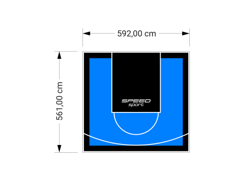 33M2/561X592CM BŁĘKITNO-CZARNE BOISKO DO KOSZYKÓWKI SPEEDSPORT HEXA POWER PRO
