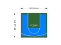 33M2/561X592CM BŁĘKITNO-ZIELONE BOISKO DO KOSZYKÓWKI SPEEDSPORT HEXA POWER PRO