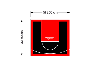 33M2/561X592CM CZARNO-CZERWONE BOISKO DO KOSZYKÓWKI SPEEDSPORT HEXA POWER PRO