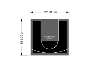 33M2/561X592CM CZARNO-GRAFITOWE BOISKO DO KOSZYKÓWKI SPEEDSPORT HEXA POWER PRO