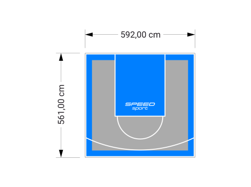 33M2/561X592CM SZARO-BŁĘKITNE BOISKO DO KOSZYKÓWKI SPEEDSPORT HEXA POWER PRO